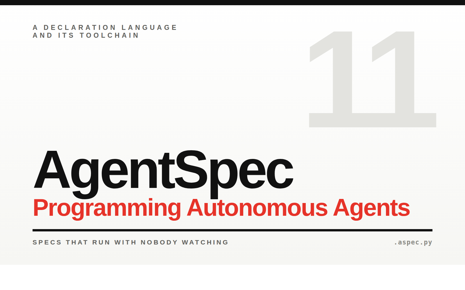Cover of AgentSpec β Programming Autonomous Agents